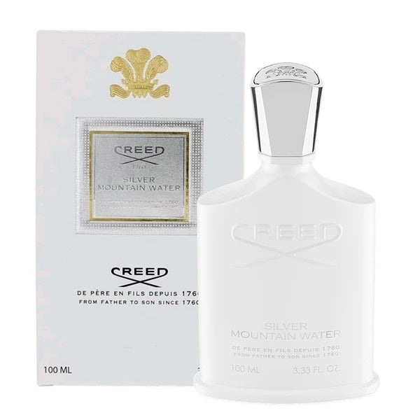 A bottle of Creed Aventus Cologne, aVENTUS FOR HIM, aVENTUS FOR HER, Green Irish Tweed, Silver Mountain Water, Millesime Imperial, Viking, Royal Oud, Original Santal, Himalaya, Pure White Cologne